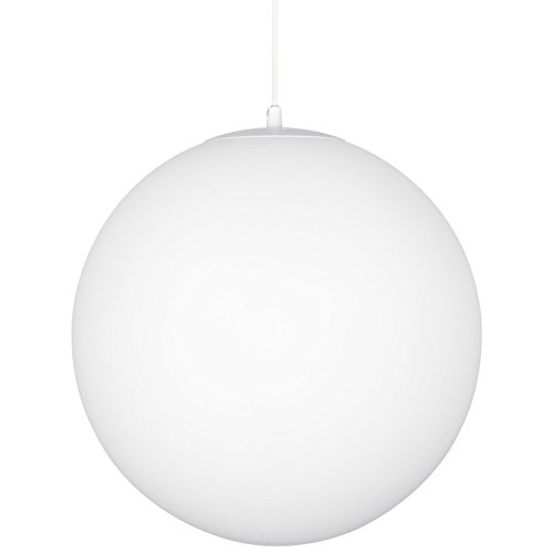Kira Home Ceres 10' Mid-Century Modern Hanging Orb Pendant Light with Smooth Matte White Frosted Diffuser, White Finish