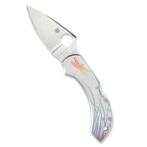 Spyderco Dragonfly Signature Tattoo Knife with 2.32' VG-10 Steel Blade and Durable Stainless Steel Handle - PlainEdge - C28PT