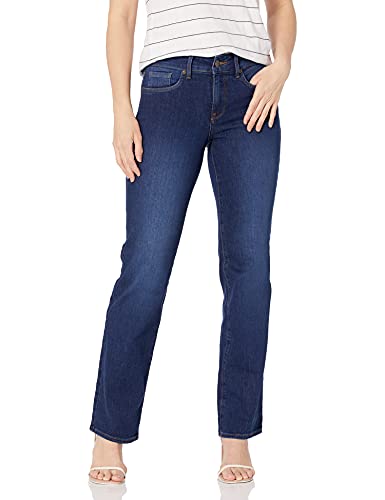 NYDJ Womens Petite Size Marilyn Straight Leg Jeans, Cooper, 12P