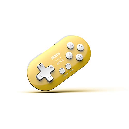 8Bitdo Zero 2 Bluetooth Gamepad Keychain Sized Mini Controller for Switch, Windows, Android, macOS & Raspberry Pi(Yellow Edition)