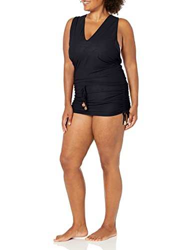 Luli Fama womens Cosita Buena Racerback Mini Cover-up Dress Swimwear Cover Up, Black, Small US