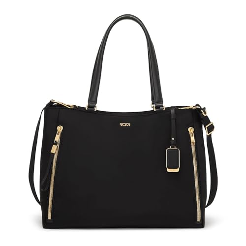 TUMI - Voyageur Valetta Large Tote - Men's & Women's Tote Bag - Tote Handbags for Everyday Use & Work - Black & Gold Hardware