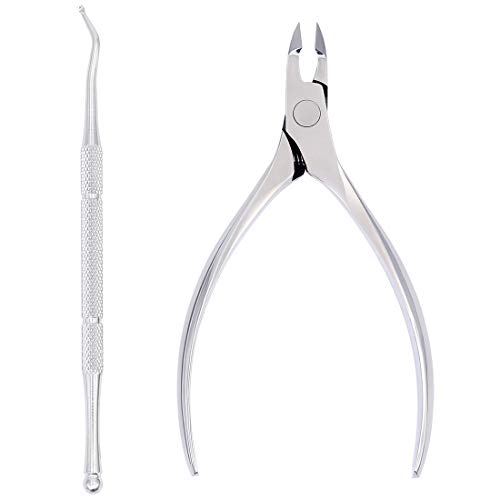 SZQHT Precision Toenail Clipper Tool for Thick or Ingrown Toenails Surgical Grade Stainless Steel Includes Safety Tip Cover（Bundle B）