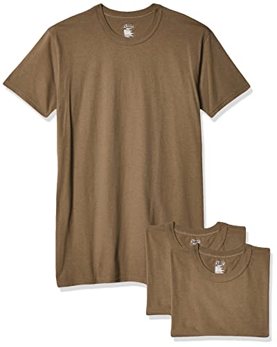 Soffe Men's 3 Pack - 100% Cotton Military Tee, Tan, Small