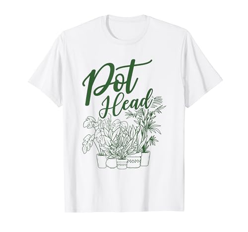 Green Pot Head Plant Lover and Gardener T-Shirt