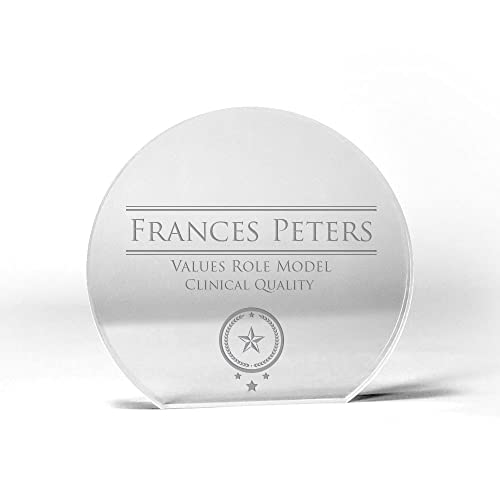 Note Card Café Custom Crystal Clear Acrylic Award | Multiple Shapes | Includes Laser Engraving | Plaques Personalized Awards, Soccer, Fantasy Football, Golf, Sports Trophy, Gifts for Him (Circle)