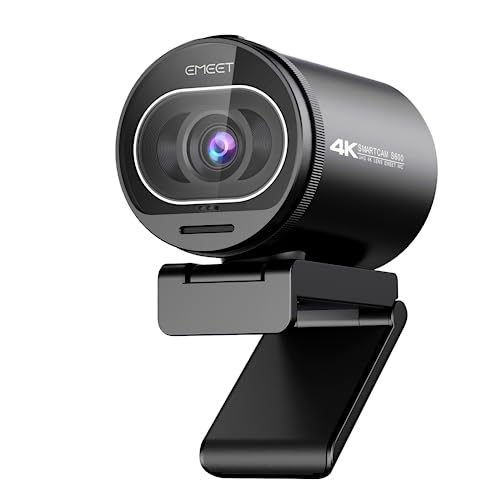 EMEET 4K Webcam, S600 Webcam with 2 Noise Reduction Mics, 65°- 88° Adjustable FOV, TOF Autofocus, Built-in Privacy Cover, 1080p@60FPS HDR, Streaming Camera for Gaming, Video Calling/Zoom/Skype/Teams