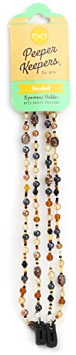 Peeper Keepers Eyeglass Chain, Marble Glass Beads Cord, Sunglasses Holder, Eyeglass Necklace for Women, Brown