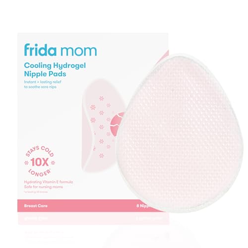 Frida Mom Nursing Pads, Cooling Hydrogel Nipple Pads for Hydration and Soothing Sore Nipples, Breastfeeding Essentials, 8ct