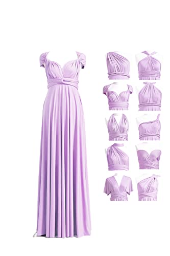 72styles Women's Bridesmaid Dresses Long Convertible Dress High Neck Elastic Formal Evening Dress for Women Lavender