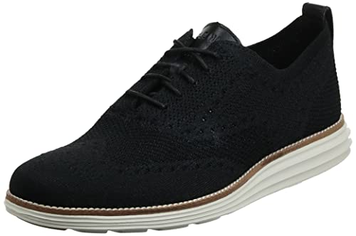 Cole Haan Men's Original Grand Knit Wing TIP II Sneaker, Black/Ivory, 11 M US