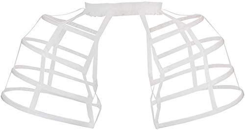Pannier Petticoat Women Victorian Bustle Cages Hoop Skirt Cage Skirt for Women (White 4 Hoops)