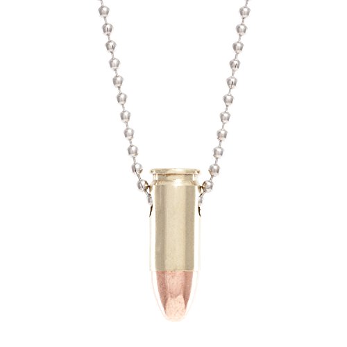 Lucky Shot Bullet Shaped Pendant Necklace | Stainless Steel Ball Chain Bullet Shaped Necklace For Men | Jewelry Necklaces For Men Women | Couples Necklace Bullet Shaped Military Medallion 9mm