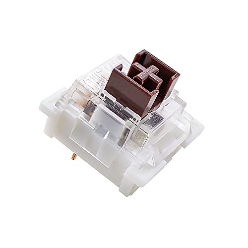 OUTEMU Medium-Low Profile Brown Switches 3 Pin Thiner 50g Force 1.6mm Aactuation-Travel Key switches Pack 20 - Gateron& Cherry MX Equivalent DIY Replaceable Switches for Mechanical Keyboard