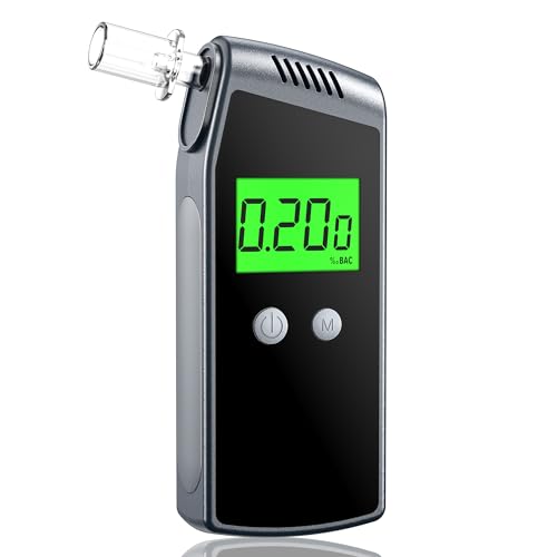 Breathalyzer,Portable Alcohol Tester with USB Rechargeable,Professional-Grade Accuracy Breathalyzer with LCD Digital Display(10 Mouthpieces)