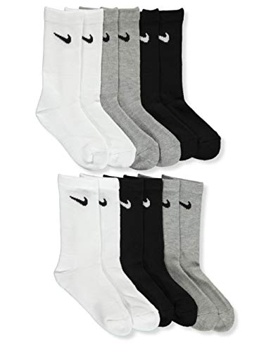 Nike Unisex Kids 6-Pack Crew Socks - multi, Sz: 5-7 Fits 10C-3Y