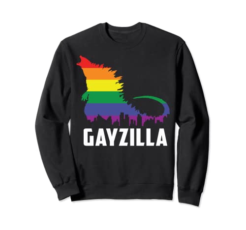 LGBTQ Rainbow Gayzilla Funny LGBT Pride Colors Graphic Cute Sweatshirt