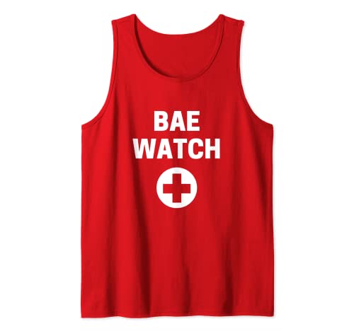 Bae Watch Baewatch Beach Vacation Funny Nautical Couples Tank Top