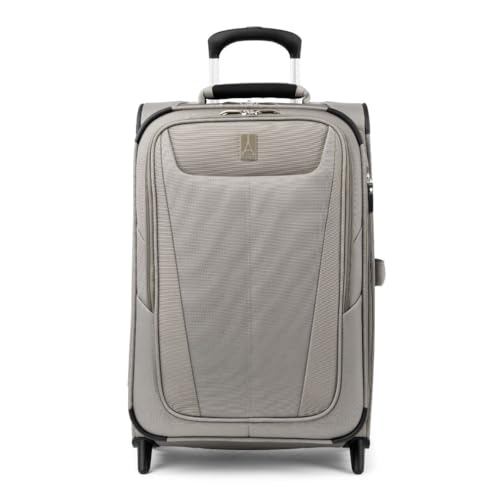 Travelpro Maxlite 5 Softside Expandable Upright 2 Wheel Carry on Luggage, Lightweight Suitcase, Men and Women, Champagne, Carry On 22-Inch