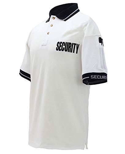 Poly Cotton Security ID Polo Shirt Large White/Black ID