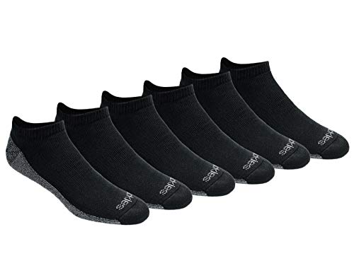 Dickies Men's Big & Tall Dri-Tech Moisture Control No Show Socks (6/12 (M-XXL), Black (6 Pairs), X-Large