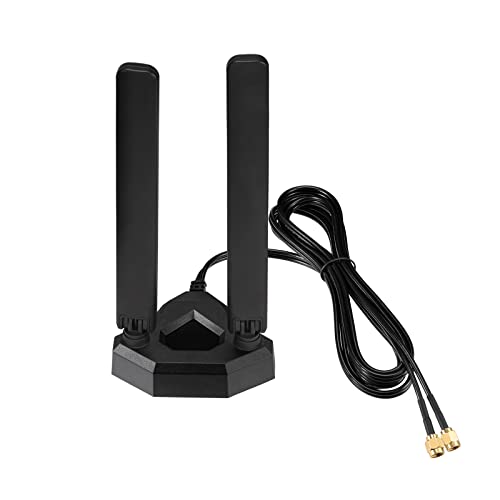 Eightwood WiFi 6E Tri-Band Antenna 6GHz 5GHz 2.4GHz Gaming WiFi Antenna Magnetic Base with 6.5ft Extension Cable for PC Desktop Computer PCIe WiFi 6E Card, WiFi Router
