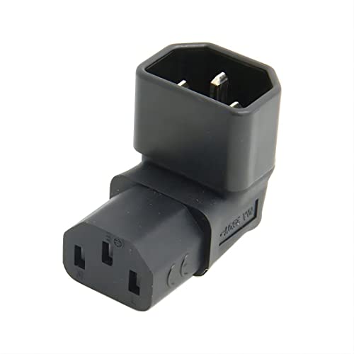 Chenyang IEC Male C14 to 90 Degree Down Right Angled IEC Female C13 Power Extension Adapter