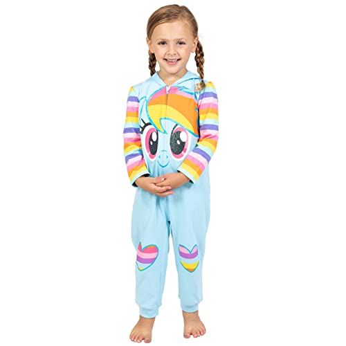 My Little Pony Rainbow Dash Little Girls Fleece Hooded Costume Coverall Blue 6-6X