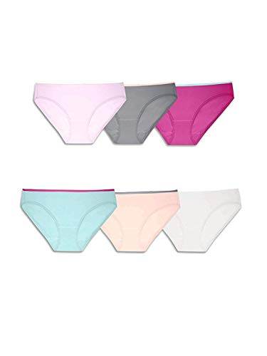 Fruit Of The Loom Womens Breathable Underwear, Moisture Wicking Keeps You Cool & Comfortable, Available Plus Size Bikini Style, Micro Mesh - Bikini - 6 Pack - Colors May Vary, 8 US