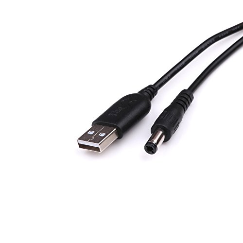 CCYC DC 5V DC Barrel Jack Power Cable, USB to DC Jack 5.5 x 2.5(2.1) mm, for Fan, Led Light, Wireless Router, Speakers and More Device
