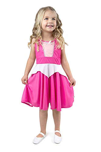 Little Adventures Sleeping Beauty Pink Princess Twirl Dress (Small Size 4) - Machine Washable Child Pretend Play and Party Dress with No Glitter