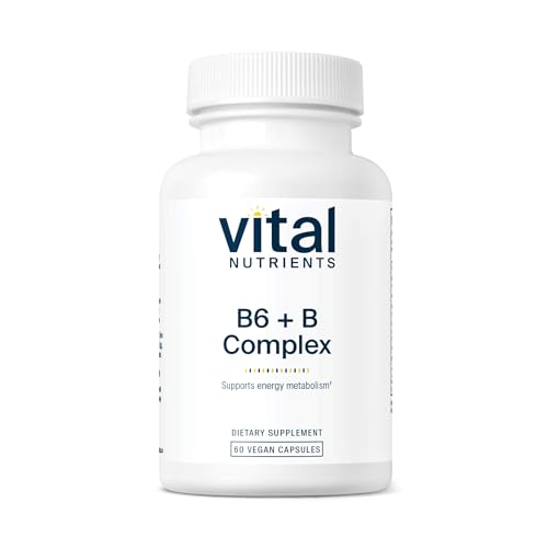 Vital Nutrients B6 + B-Complex | Vegan Supplement | Methylated Vitamin B Complex Formula with Extra B6 to Promote Energy and Metabolism Support* | Gluten, Dairy and Soy Free | Non-GMO | 60 Capsules