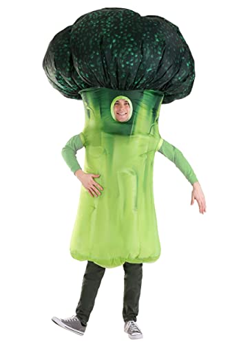 FUN Costumes Adult Green Inflatable Scrumptious Broccoli Costume, Broccoli Vegetable Halloween Costume Standard