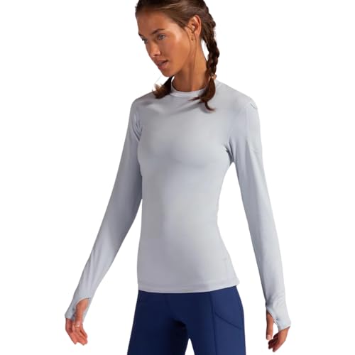 BloqUV Women's UPF 50+ Sun Protection 24/7 Athletic Top (Soft Gray, Small)