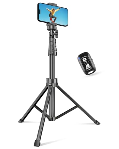 SENSYNE 62' Phone Tripod & Selfie Stick, Extendable Cell Phone Tripod Stand with Wireless Remote and Phone Holder, Compatible with iPhone Android Phone, Camera