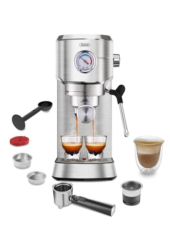 Gevi Espresso Machine 20 Bar, Professional Espresso Maker with Milk Frother, Compact Espresso Coffee Machines for Cappuccino, Latte, Commercial Espresso Machines & Coffee Makers, Gift for Coffee Lover