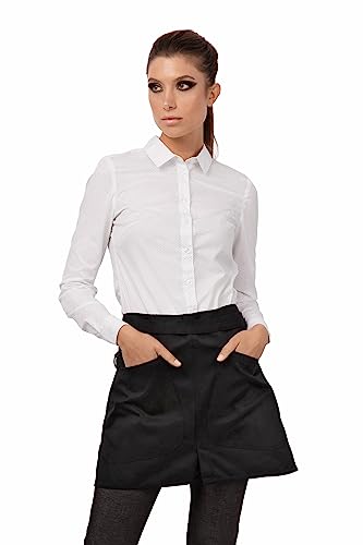 Chef Works Unisex Largo Half Bistro Apron, Black, One Size