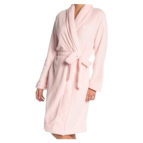 Calvin Klein Women's Logo Belted Fluffy Soft Robe (as1, alpha, x_s, s, regular, regular, Light Pink)