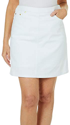 Hearts of Palm Womens Essential Solid Tech Stretch Skort 6 White