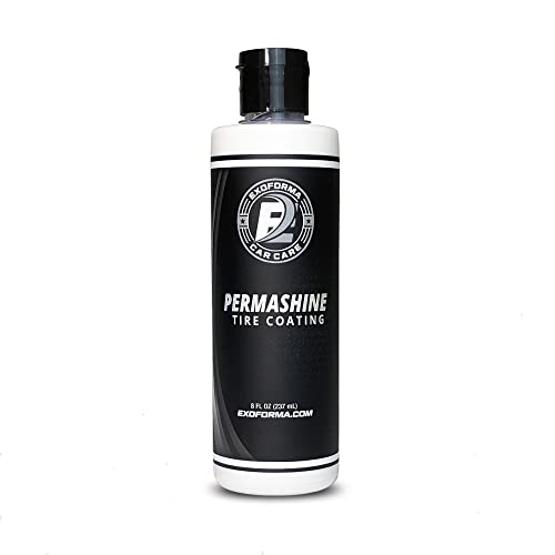 ExoForma PermaShine Tire Coating & Dressing - Extreme High Shine & Durability - Long-Lasting Acrylic Anti-Stick No-Sling Protection - Won’t Wash Off - Dries Fast to The Touch - 8 fl oz