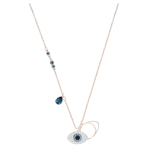 SWAROVSKI Women's Symbolic Evil Eye Pendant Necklace, Blue, Mixed Metal Finish