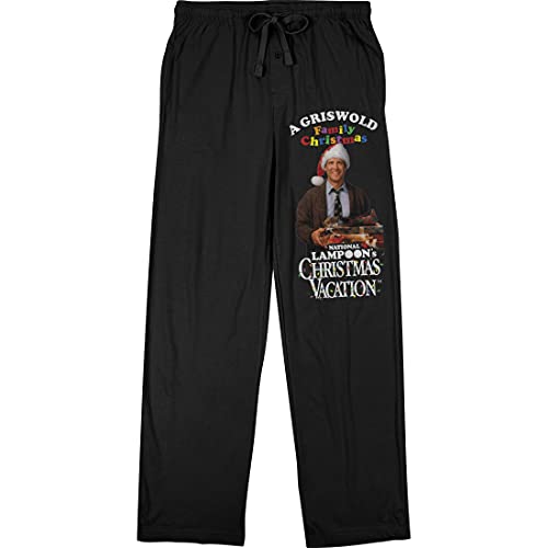 Bioworld National Lampoon's Christmas Vacation Clark Griswold Santa Men's Black Drawstring Sleep Pajama Pants -XL