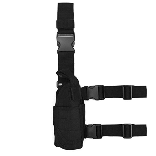 Tactical Holster/Leg Holster/Drop Leg Bag/Gun Holster, Adjustable Right Leg Handgun Holster, Airsoft Gun Holder, Pistol Pack/Pouch/Case Bag for Hunting, Gun Training (Black)