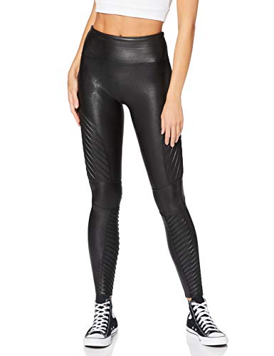 SPANX Faux Leather Moto Leggings Very Black MD 27