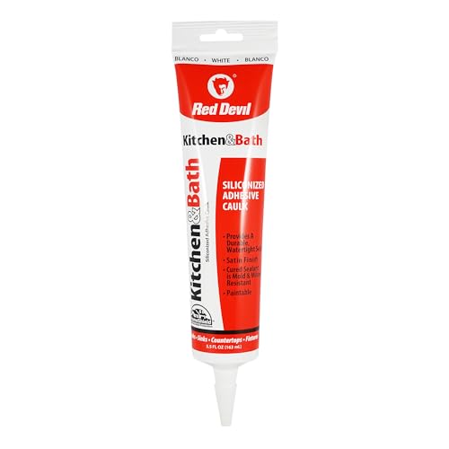 Red Devil 0405 Duraguard Kitchen & Bath Siliconized Acrylic Caulk, 5.5 oz, White