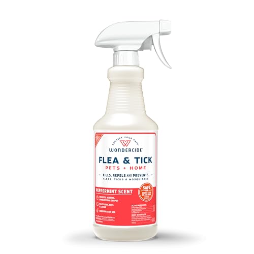 Wondercide - Flea, Tick & Mosquito Spray for Dogs, Cats, and Home - Control, Prevention, Treatment - with Natural Essential Oils - Pet and Family Safe - Peppermint 16 oz