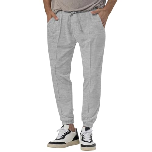 Khaki Cargo Pants for Men,Gray Sweatpants Mens Joggers,Mens Casual Cargo Pants Elastic Waist Stretch Relaxed Fit Cargo Work Joggers Pants with Drawstring Cargo Hiking Pants