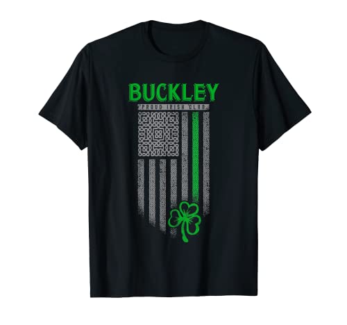 Buckley Irish Heritage Shamrock USA Flag - Buckley Family T-Shirt