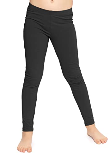 Stretch is Comfort Girl's Cotton Leggings Black Large