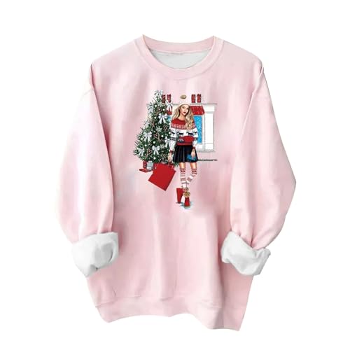 Black of Friday Bedding Deals Womens Pink Christmas T Shirts Funny Cute Gnomes Santa Xmas Tree Graphic Pullover Tops Loose Casual Vacation Blouse Lightning Deals of Today Prime by Hour Pink M